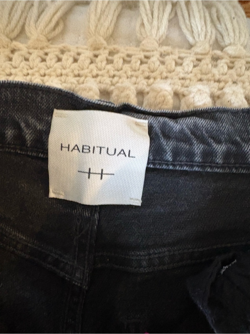 Habitual Black Washed Wide Leg Jeans - Picture 5 of 6